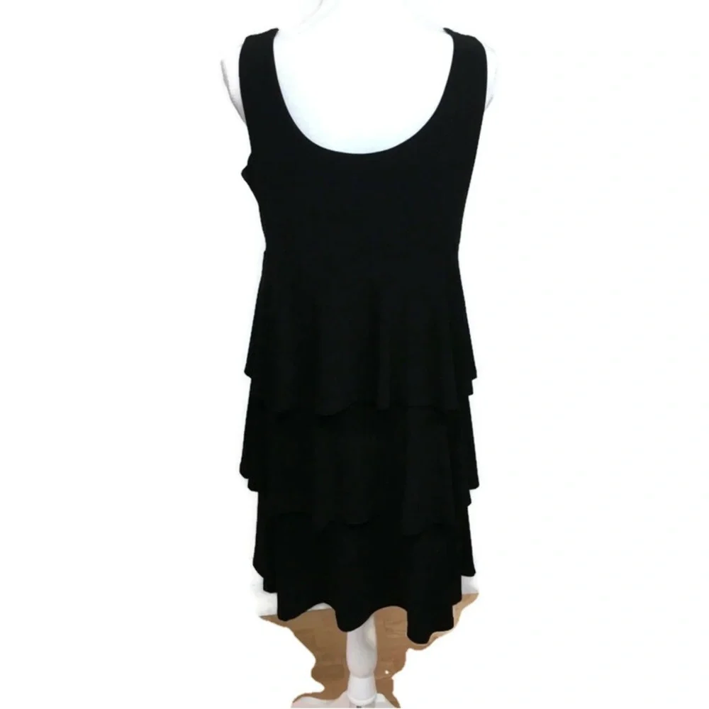 Tiani B Black Tier Ruffled Dress Sz.M